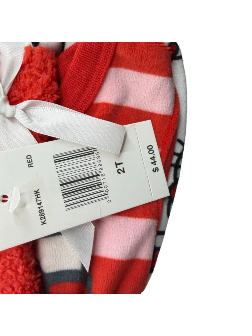 Hello Kitty Sleepwear Set with Cozy Socks Pajama Top and Pants Red and White